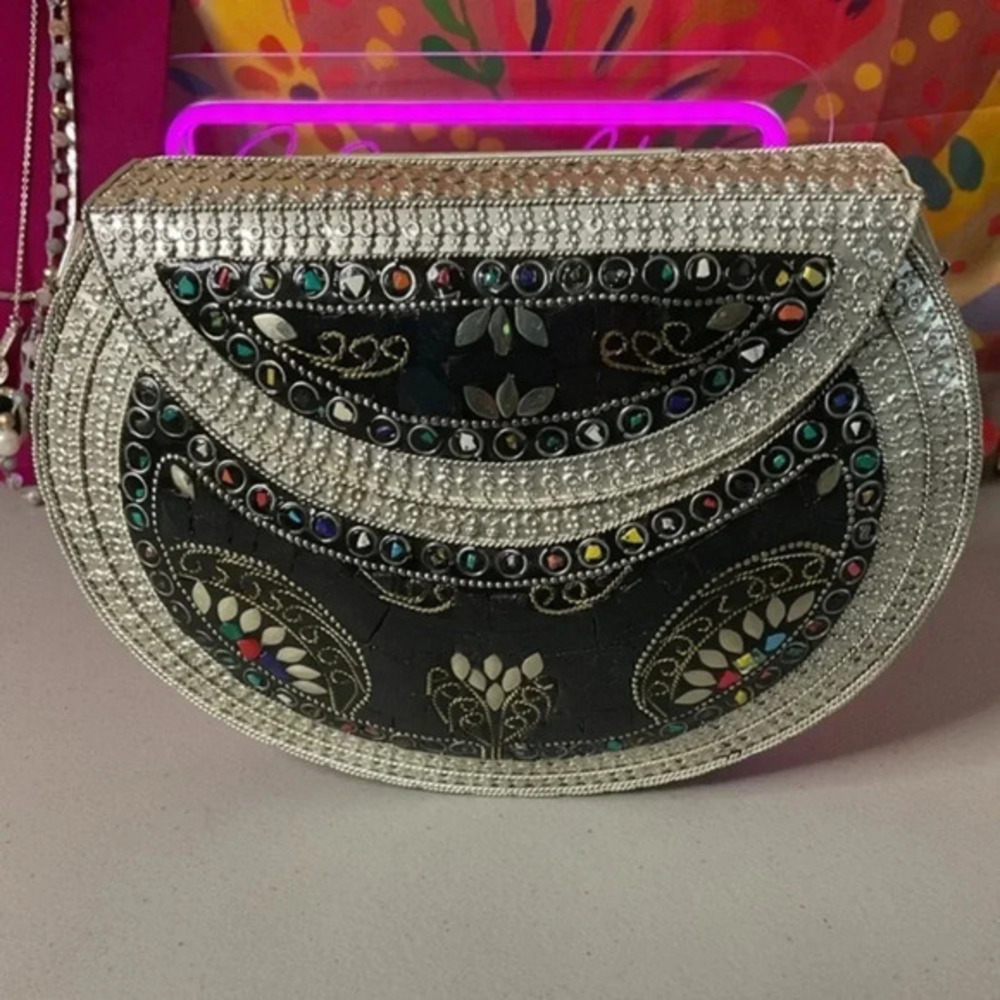 RAMLA Handmade Mosaic Tile Crossbody Clutch Handbag